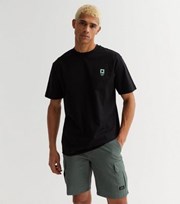 New Look Dark Green Nylon Straight Fit Cargo Shorts
